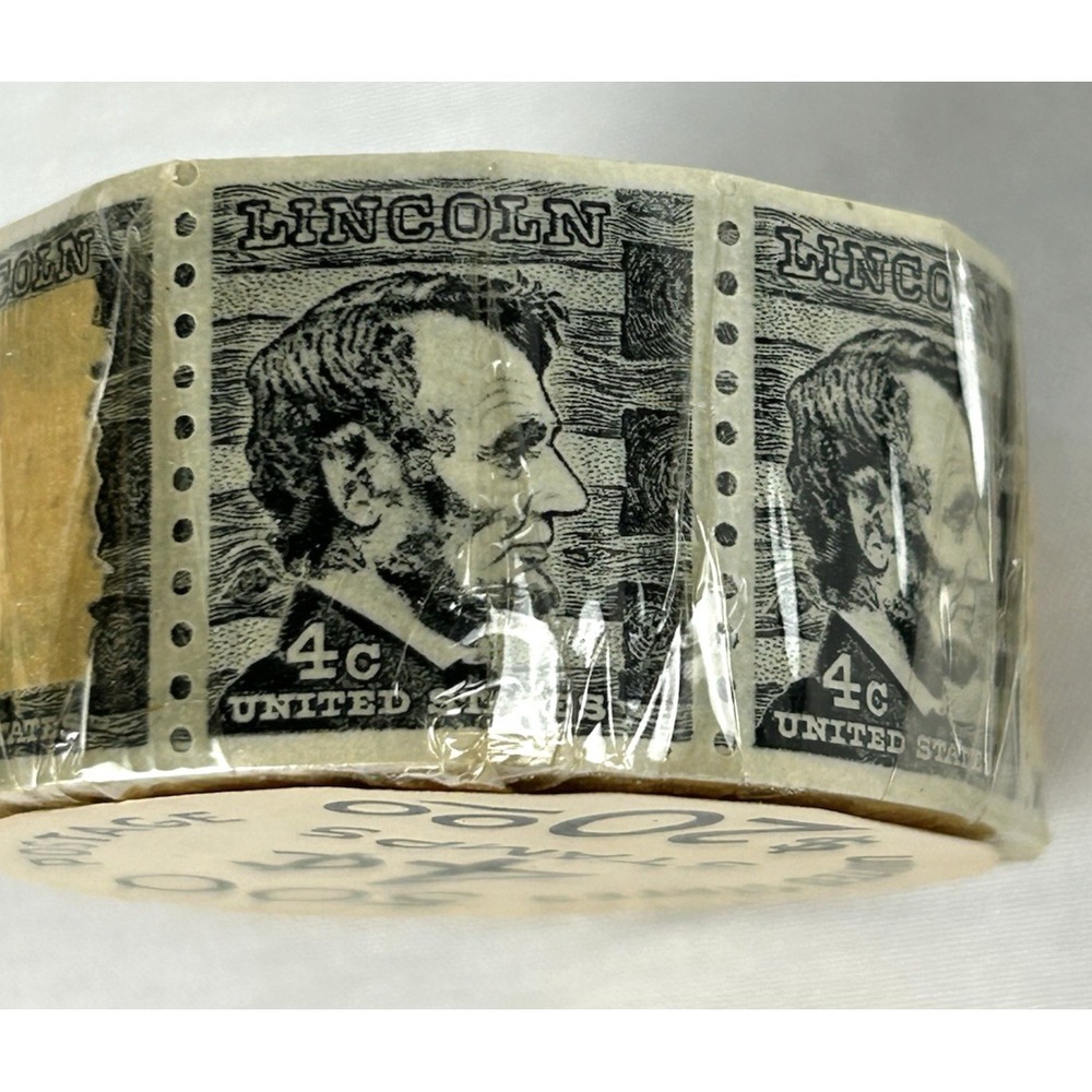 Unopened Scott 1282 4c Prominent American Abraham Lincoln Coil Roll Of 500 Stamp